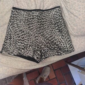 Sequin Black and Silver Women's Shorts zara never worn
